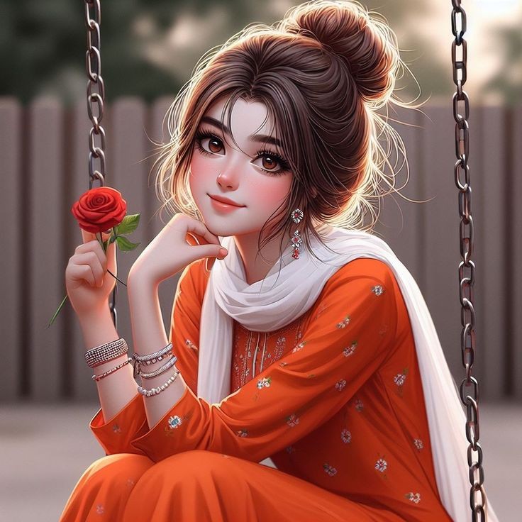 cartoon girl dp photo